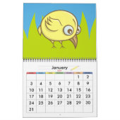 Calendrier Caricature d'oiseau jaune (Jan 2027)