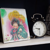 Calendrier Caricature pour garçon et dinosaure