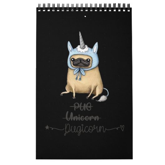 Calendrier Carlin unicorne égale PUGICORN (Protection)