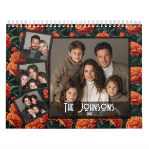 Calendrier Carnation Tropicale Unique Mensuel d'Anniversaire