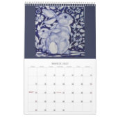 Calendrier Carrelage bleu et blanc de lapin Art N'importe que (Mar 2027)