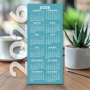 Calendrier - Carte bleue minimaliste moderne haute