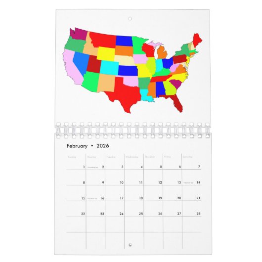 Calendrier Carte de Patchwork USA (Feb 2026)