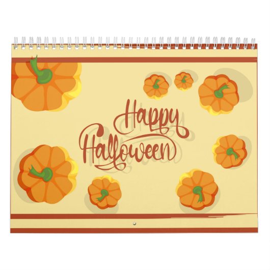 Calendrier Carte de voeux encadrée Happy Halloween typographi (Protection)