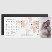 Calendrier Carte du monde de destination Mariage d (Devant / Derrière)