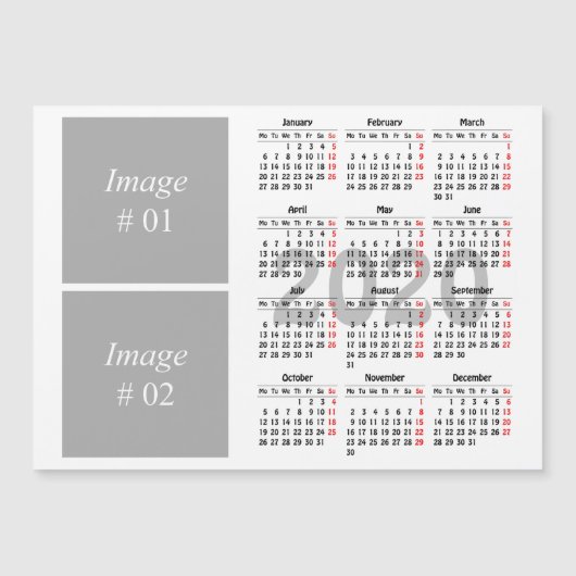 Calendrier Carte magnétique 2020 (Devant)