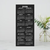 Calendrier - Carte Noire Minimale Moderne (Debout devant)