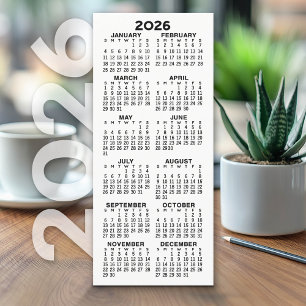 Calendrier - Carte Noire Minimale Moderne