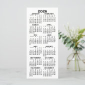 Calendrier - Carte Noire Minimale Moderne (Debout devant)
