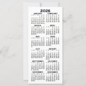 Calendrier - Carte Noire Minimale Moderne (Devant)