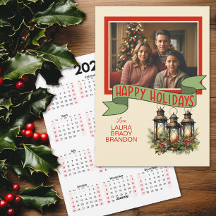Calendrier Carte photo des lanternes de Noël