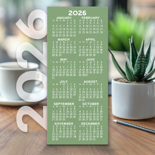 Calendrier - Carte verte minimaliste moderne grand