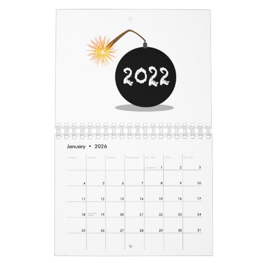 Calendrier Cartoon 2022 New Years Bomb (Jan 2026)