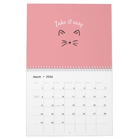  Calendrier Cat (Mar 2026)