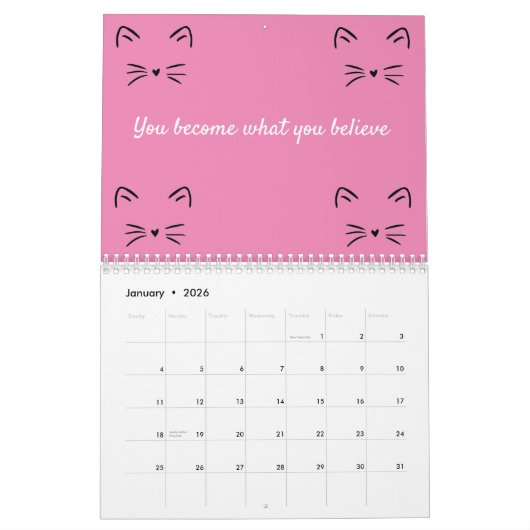  Calendrier Cat (Jan 2026)