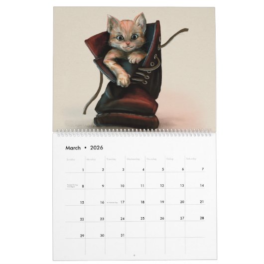 Calendrier Cat Calendar (Mar 2026)