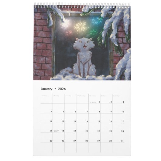 Calendrier Cat Calendar (Jan 2026)