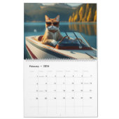 Calendrier Catitude sur l'eau Drôle Cool Chats Bateau (Feb 2026)