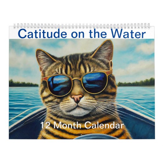 Calendrier Catitude sur l'eau Drôle Cool Chats Bateau (Protection)