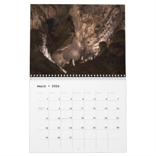 Calendrier Cavernes Carlsbad (Mar 2026)