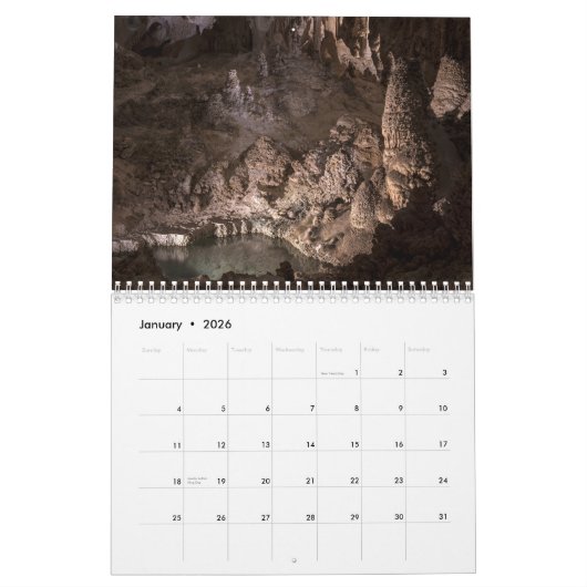Calendrier Cavernes Carlsbad (Jan 2026)