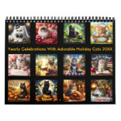 Calendrier Célébrations annuelles adorables Chats de vacances (Protection)