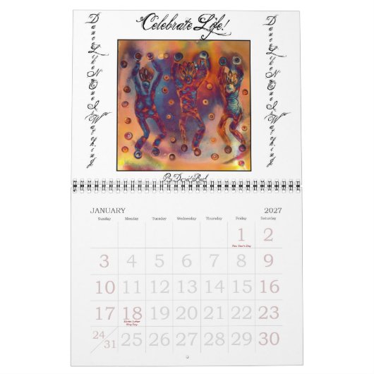Calendrier Célébrer la calandre de vie (Jan 2027)