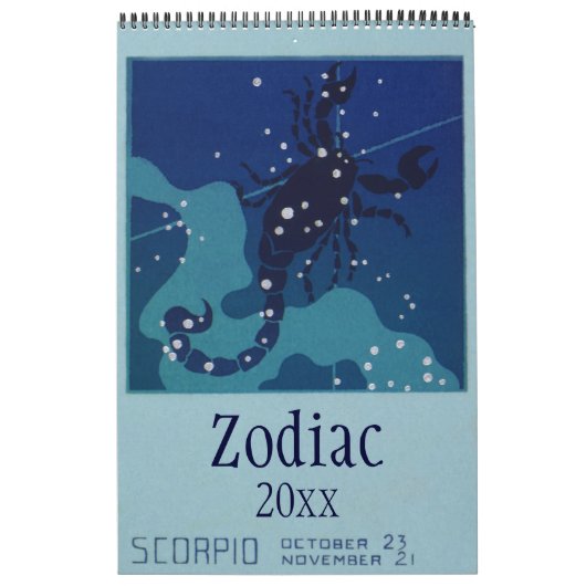 Calendrier Céleste Vintage, Signes des Constellations du Zodi (Protection)