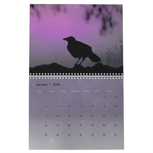 Calendrier Celestial Crows 2026 Calendar (Jan 2026)