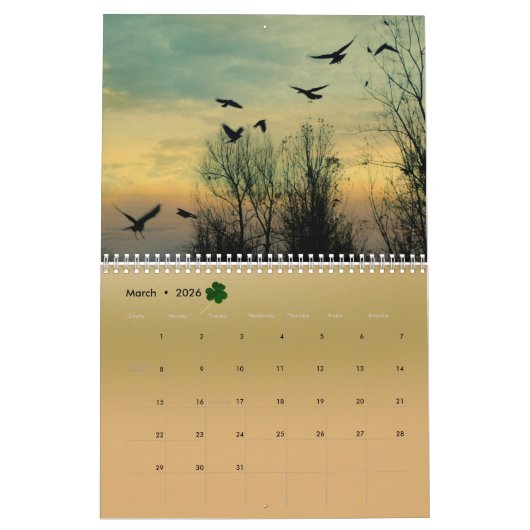 Calendrier Celestial Crows 2026 Calendar (Mar 2026)