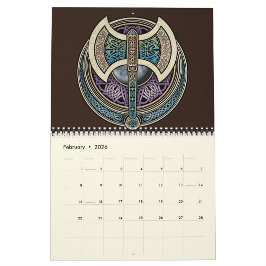 Calendrier celtique d'art (Feb 2026)