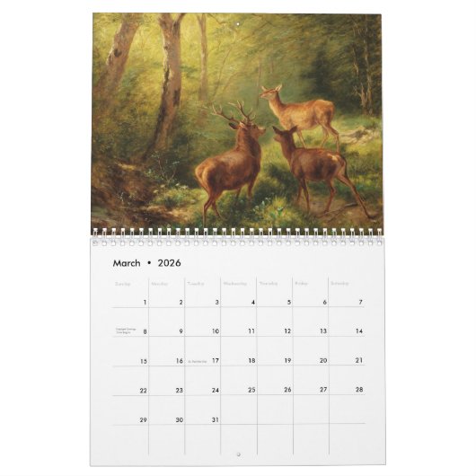 Calendrier Cerf à l'Art II (Mar 2026)