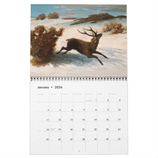 Calendrier Cerf en art (Jan 2026)