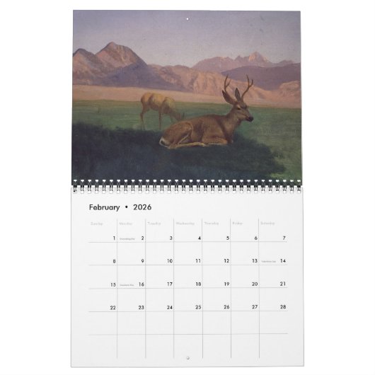 Calendrier Cerf en art (Feb 2026)