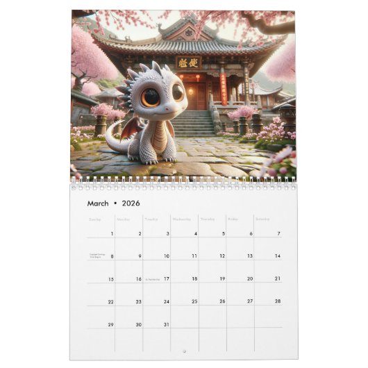 Calendrier Cerfs-volants: saisons dans le Dragon Land (Mar 2026)