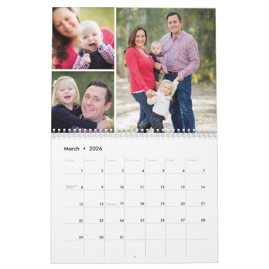 Calendrier Chalkboard & Faux Gold Parties scintillant Photo C (Mar 2026)