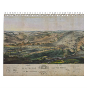 Calendrier Champ de bataille de Gettysburg par John Bachelder