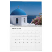 Calendrier Chaque année Santorin Grèce Personnaliser Océan (Feb 2026)