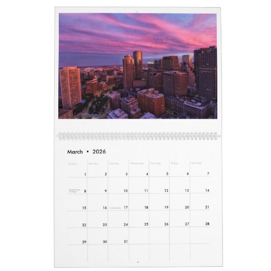 Calendrier Chaque saison à Boston (Mar 2026)