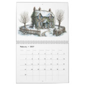Calendrier Charmant chalet aquarelle (Feb 2027)
