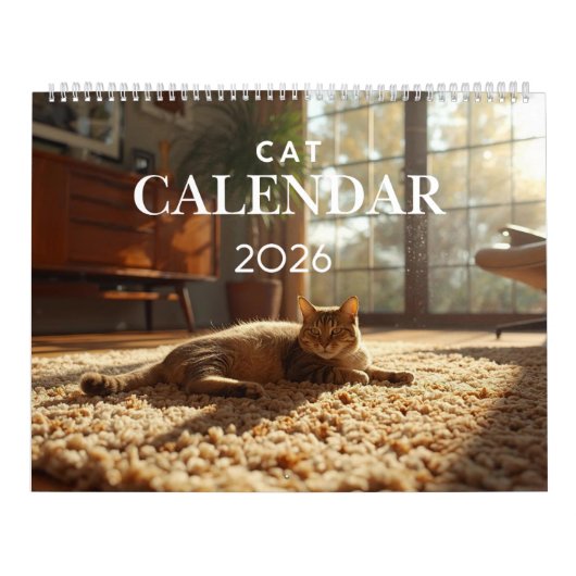 Calendrier Chat 2026 | Calendrier Mural 12 Mois (Protection)