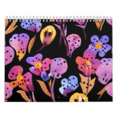 Calendrier Chat artistique et changement de l'aquarelle Fleur (Protection)