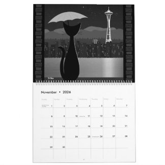 Calendrier Chat de voyage milieu de siècle