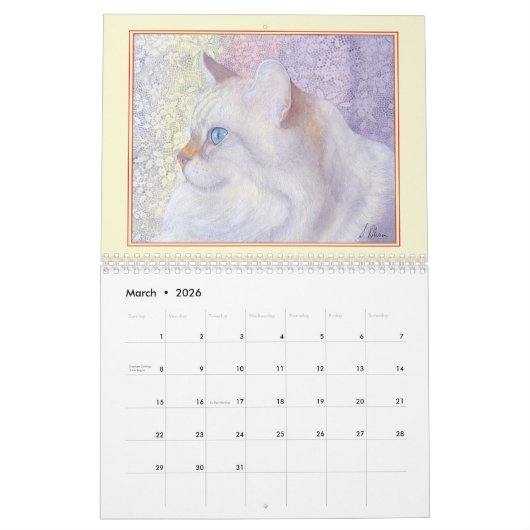 Calendrier CHAT! Un chat par mois (Mar 2026)