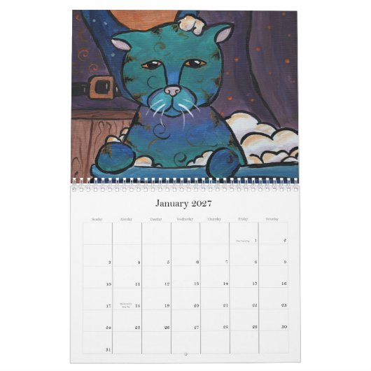 Calendrier Chats 2010 d'art (Jan 2027)