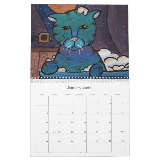 Calendrier Chats 2010 d'art (Jan 2026)
