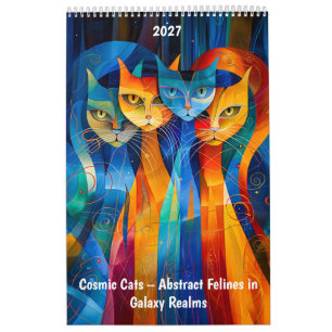 Calendrier Chats cosmiques – Félins abstraits dans les royaum