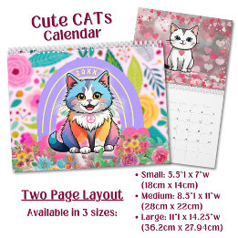 Calendrier Chats de dessin animé mignons et douillets personn