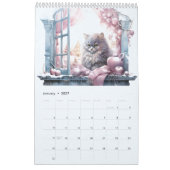 Calendrier Chats d'hiver sous les fenêtres (Jan 2027)