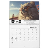 Calendrier Chats en Vacances - Ajouter Logo Pour Cadeau Profe (Feb 2027)